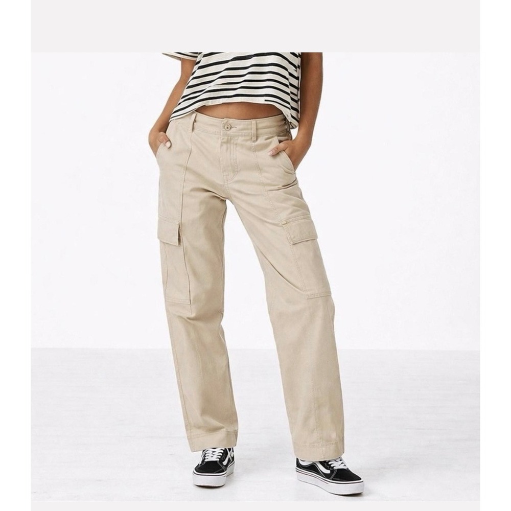 Abercrombie & Fitch Cargo Pants Womens Size 8 Tan Khaki Utility Straight Leg